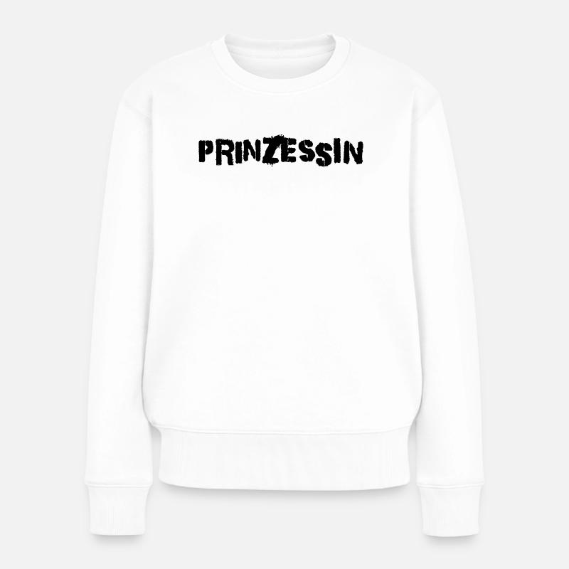 Prinzessin - Frauen Premium Bio Pullover - Weiß