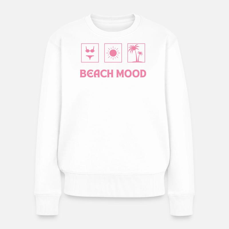 Beach Mood - Frauen Premium Bio Pullover - Weiß