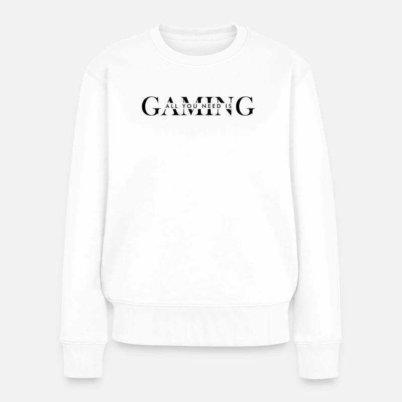 All you need is gaming - Frauen Premium Bio Pullover - Weiß