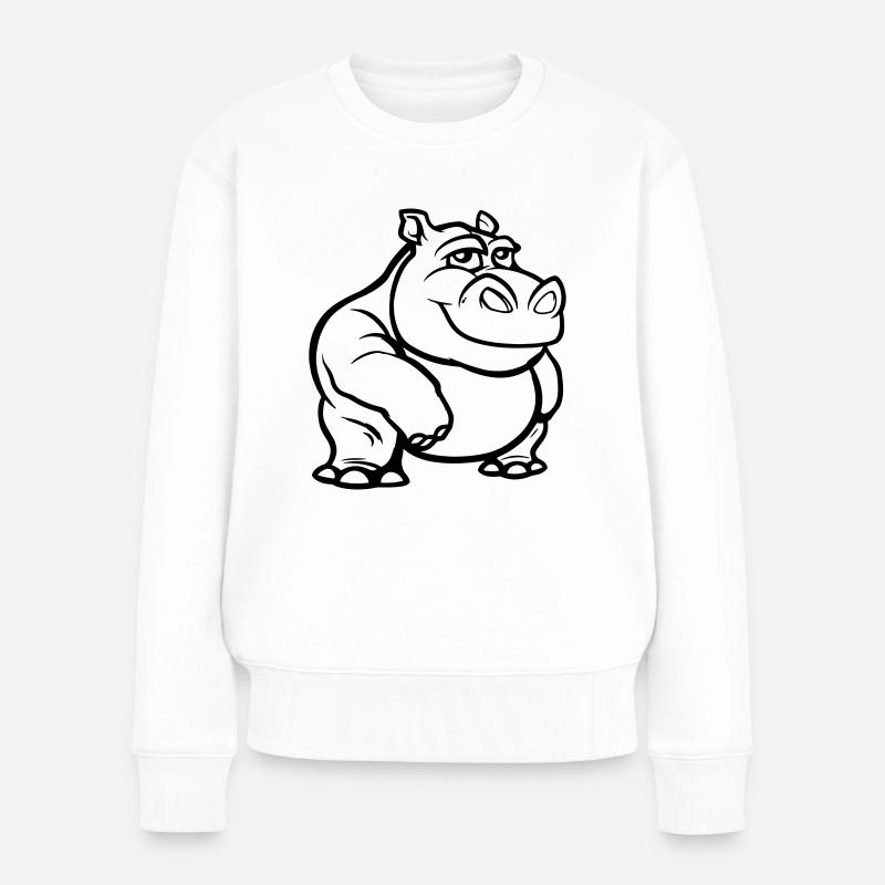 nilpferd - Frauen Premium Bio Pullover - Weiß