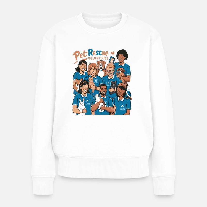 Second Chance Heroes Freiwillige zur Rettung von Haustieren - Frauen Premium Bio Pullover - Weiß
