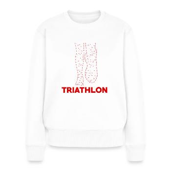 Triathlon - Frauen Premium Bio Pullover - Weiß - Vorne - Julia (174cm)