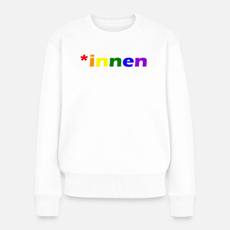 *innen Gendern - Frauen Premium Bio Pullover - Weiß