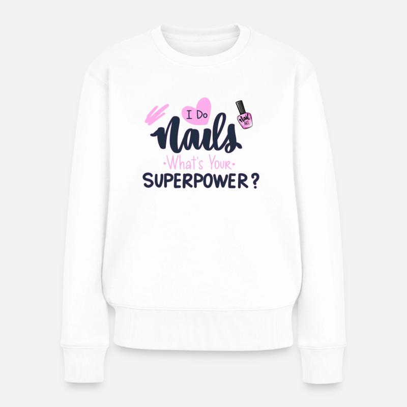 Ongles salon de l’insélatrice - Pull Premium bio Femme - blanc