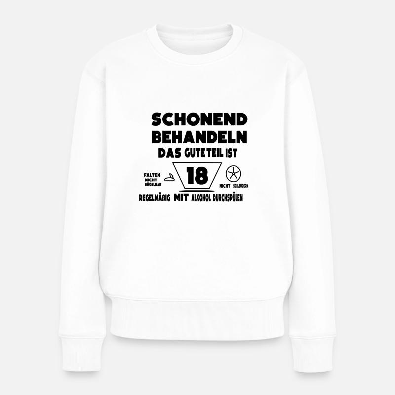 18 Geburtstag - Frauen Premium Bio Pullover - Weiß