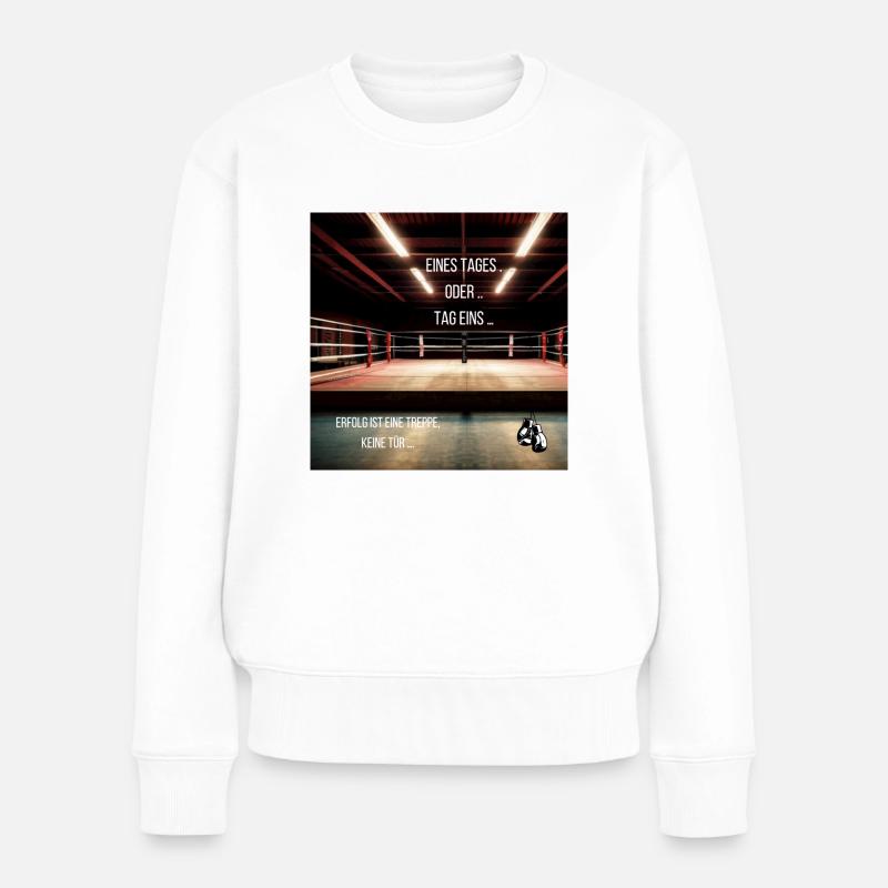 Motivation Geschenkidee - Frauen Premium Bio Pullover - Weiß