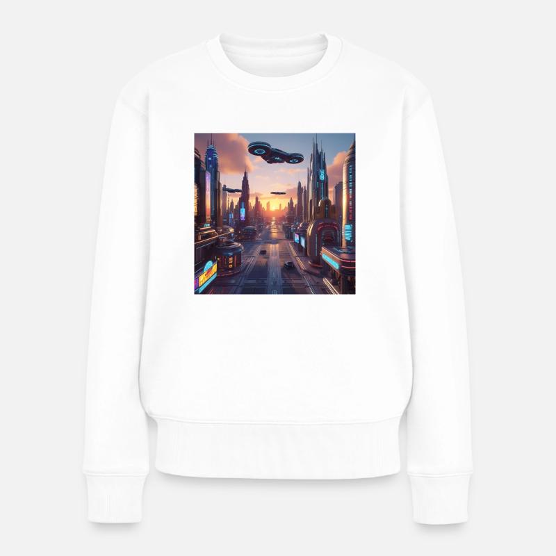 Kunst - Frauen Premium Bio Pullover - Weiß