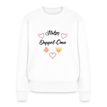 Oma Stolz Enkelkinder - Frauen Premium Bio Pullover - Weiß - Vorne - Julia (174cm)