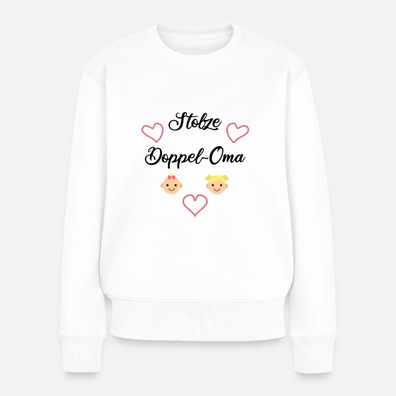 Oma Stolz Enkelkinder - Frauen Premium Bio Pullover - Weiß