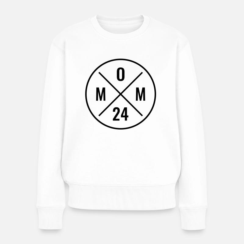 Mom 24 Baby Geburt Mutter Muttertag Mama 2024 - Frauen Premium Bio Pullover - Weiß