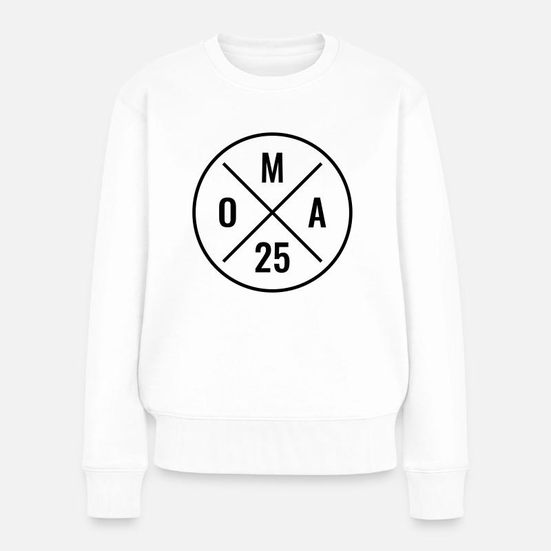 Oma 25 - Baby Ankündigung - Nachwuchs - Oma 2025 - Frauen Premium Bio Pullover - Weiß