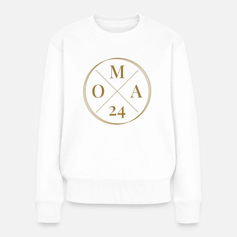 Oma 24 - Baby Ankündigung - Nachwuchs - Oma 2024 - Frauen Premium Bio Pullover - Weiß