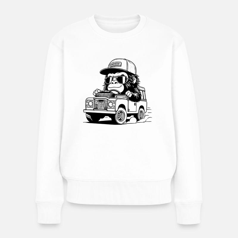 gorille voiture4x4 - Pull Premium bio Femme - blanc