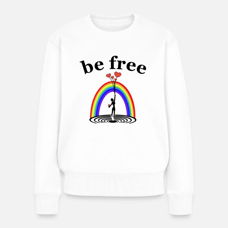 sei frei - Freiheit - Frauen Premium Bio Pullover - Weiß