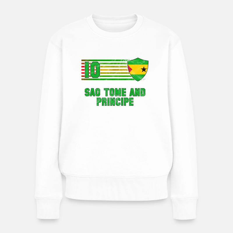 Équipe de football de Sao Tomé-et-Principe - Pull Premium bio Femme - blanc
