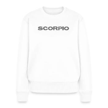 SCORPIO – Checkerboard Zodiac Statement - Women's Premium Organic Jumper - white - Front - Julia (174cm)