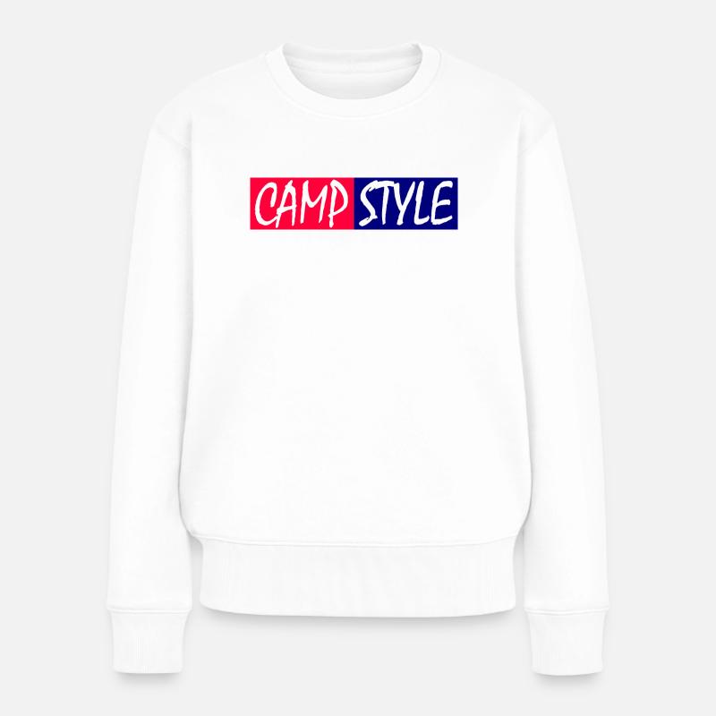 CAMPSTYLE - Frauen Premium Bio Pullover - Weiß