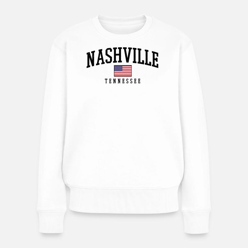 Nashville Tennesee - Frauen Premium Bio Pullover - Weiß
