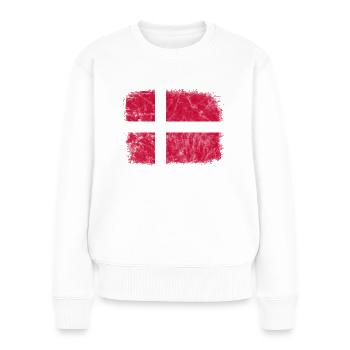 Dänemark Dänische Flagge Dannebrog Skandinavien - Frauen Premium Bio Pullover - Weiß - Vorne - Julia (174cm)