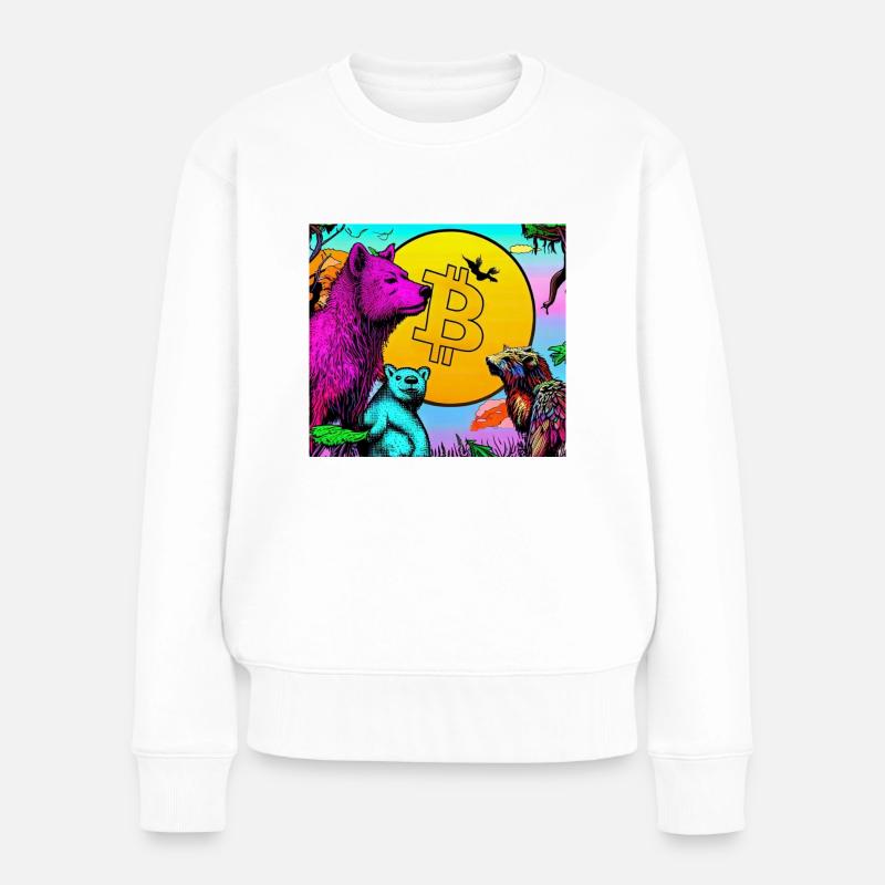 Krypto Pop Art - Frauen Premium Bio Pullover - Weiß