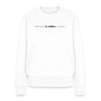 Coordinates St. Gallen Switzerland - Women's Premium Organic Jumper - white - Front - Julia (174cm)