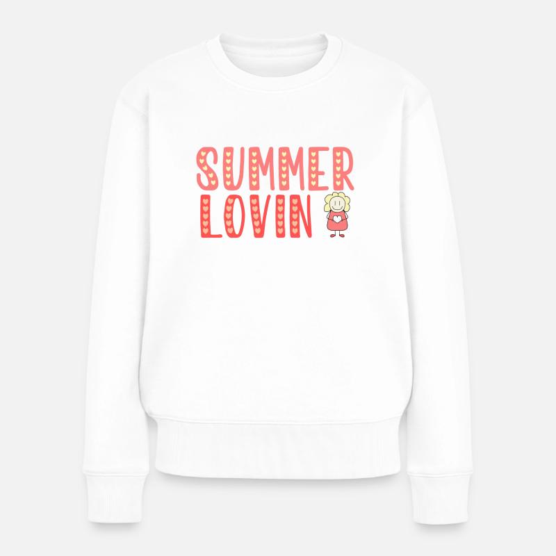 Summer lovin - Frauen Premium Bio Pullover - Weiß