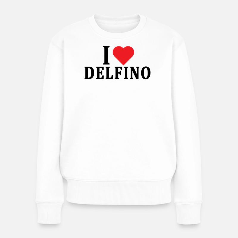 T-Shirt Ich liebe Dolphin T-Shirt Geschenkidee - Frauen Premium Bio Pullover - Weiß