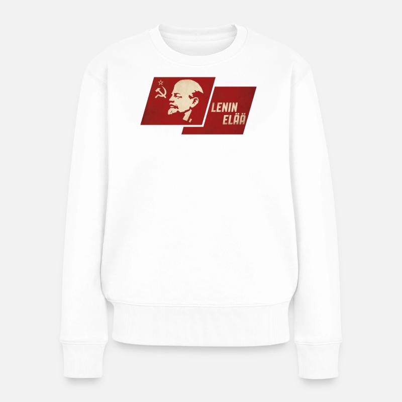 Lenin lebt - Frauen Premium Bio Pullover - Weiß