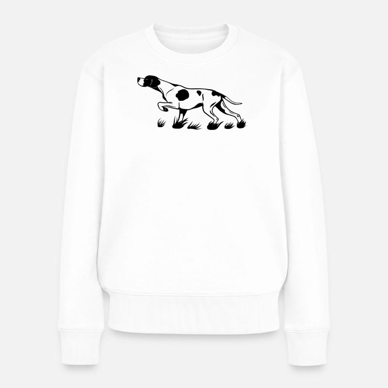 Pointer above - Women's Premium Organic Jumper - white