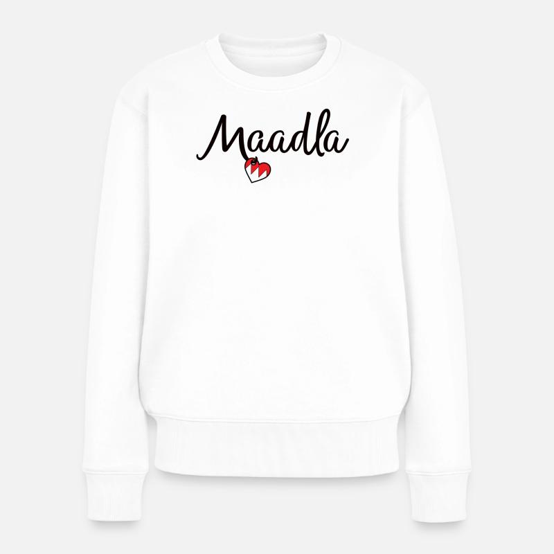 Maadla - Frauen Premium Bio Pullover - Weiß