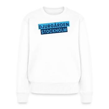 Djurgården Stockholm Textblock - Frauen Premium Bio Pullover - Weiß - Vorne - Julia (174cm)