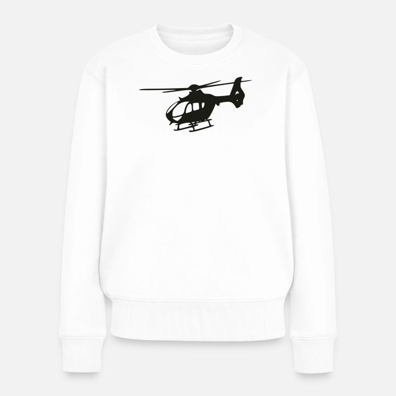 EC-135 Hubschrauber - Frauen Premium Bio Pullover - Weiß