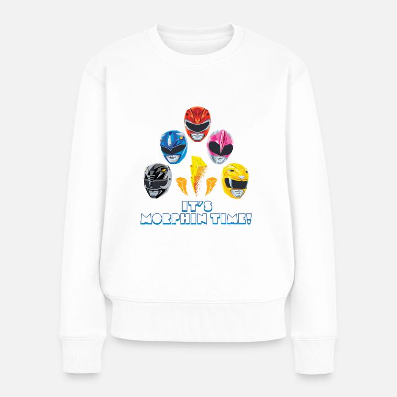 Power Rangers 5 Rangers It's Morphin Time! - Frauen Premium Bio Pullover - Weiß