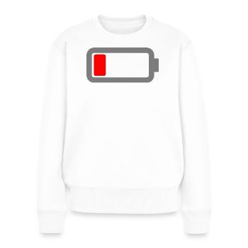 battery empty - Women's Premium Organic Jumper - white - Front - Julia (174cm)