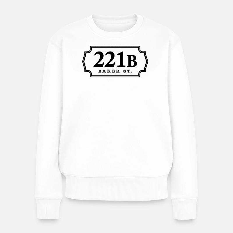 221b Bäcker st - Frauen Premium Bio Pullover - Weiß