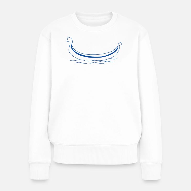 Typische venedische Gondel - Frauen Premium Bio Pullover - Weiß