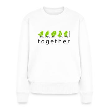 ensemble Ant Ensemble travail d’équipe social - Pull Premium bio Femme - blanc - Devant - Julia (174cm)