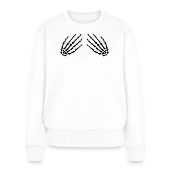 skelet_hand_vector - Frauen Premium Bio Pullover - Weiß - Vorne - Julia (174cm)