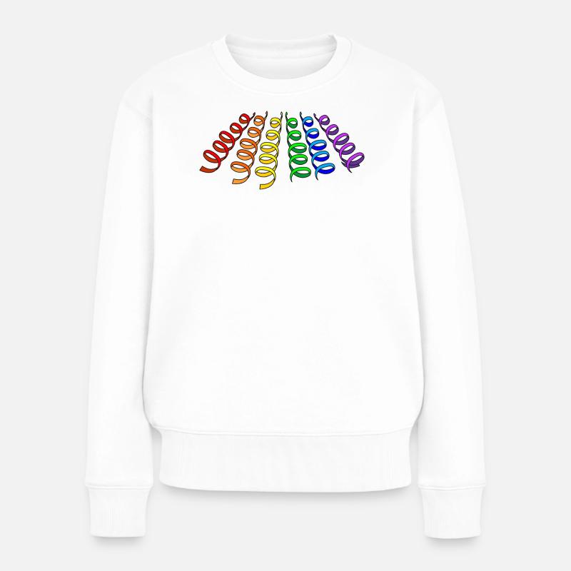 Girlanden Regenbogen - Frauen Premium Bio Pullover - Weiß