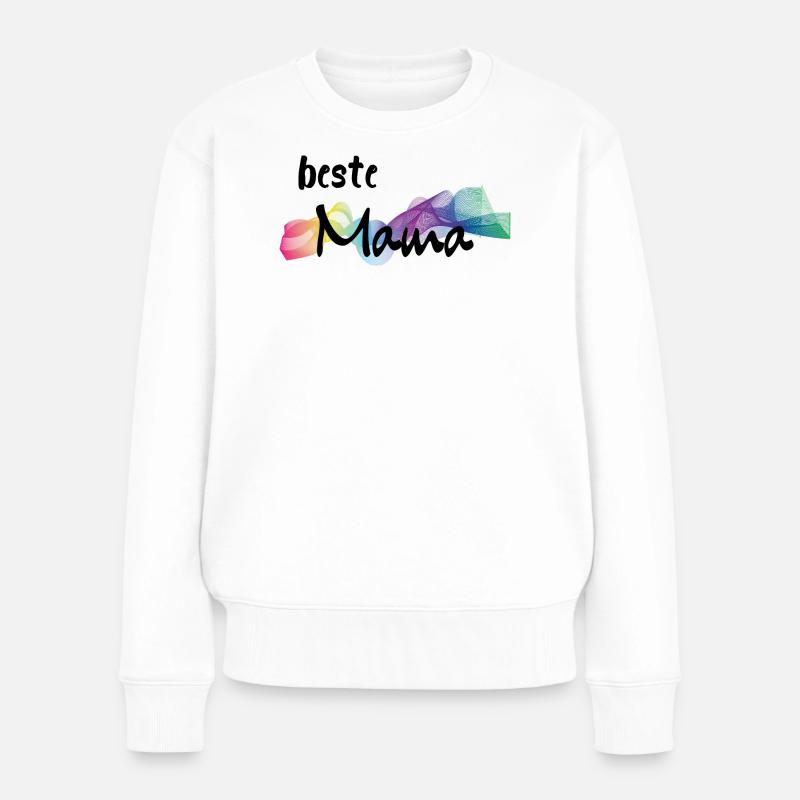 Beste Mama - best mummy - Frauen Premium Bio Pullover - Weiß