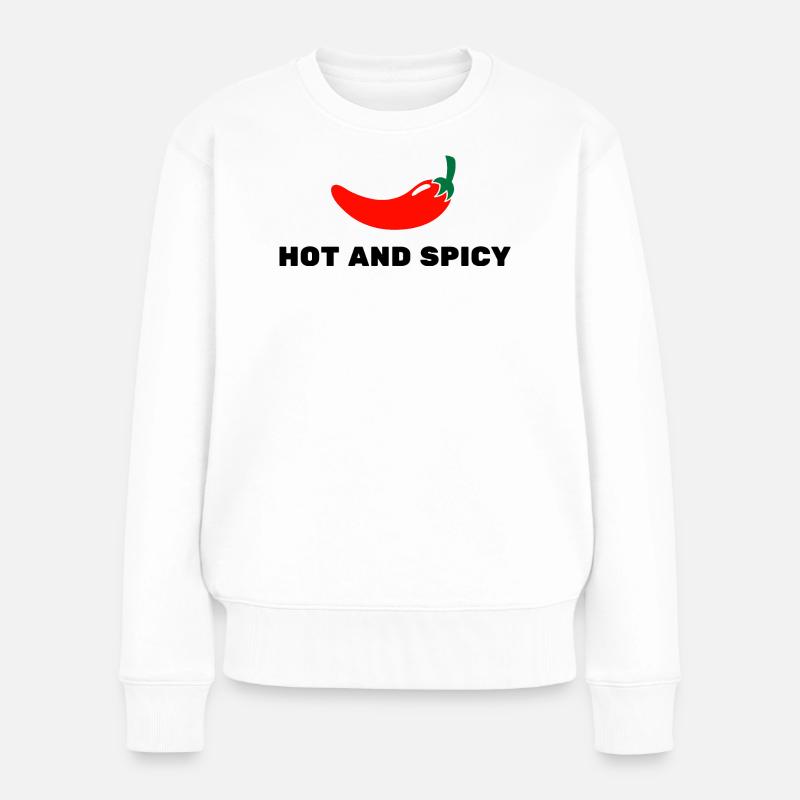 Scharf und würzig - Frauen Premium Bio Pullover - Weiß