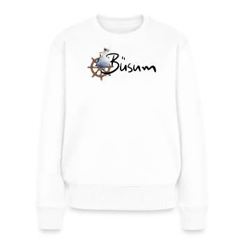 Königsvogel am Steuerrad - Frauen Premium Bio Pullover - Weiß - Vorne - Julia (174cm)