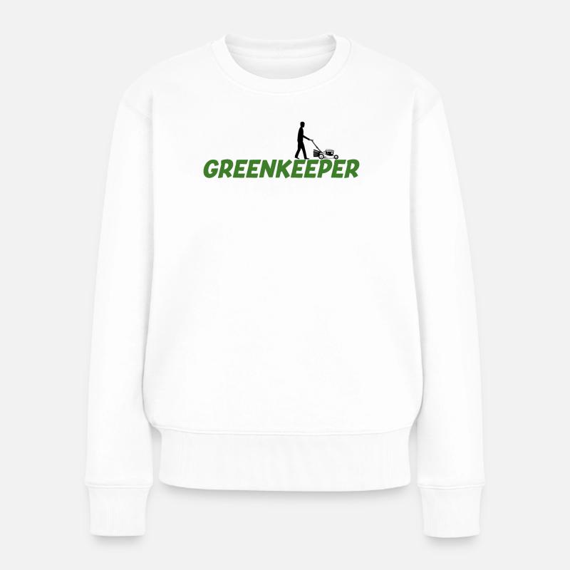 Greenkeeper Rasenmäher Gärtner Garten Geschenkidee - Frauen Premium Bio Pullover - Weiß