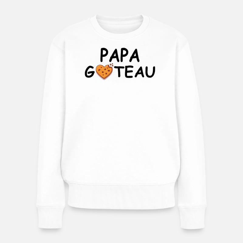 Papa Kuchen - Papa Geschenk Küche - Frauen Premium Bio Pullover - Weiß
