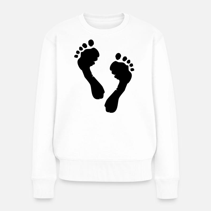 Silhouette des pieds - Pull Premium bio Femme - blanc