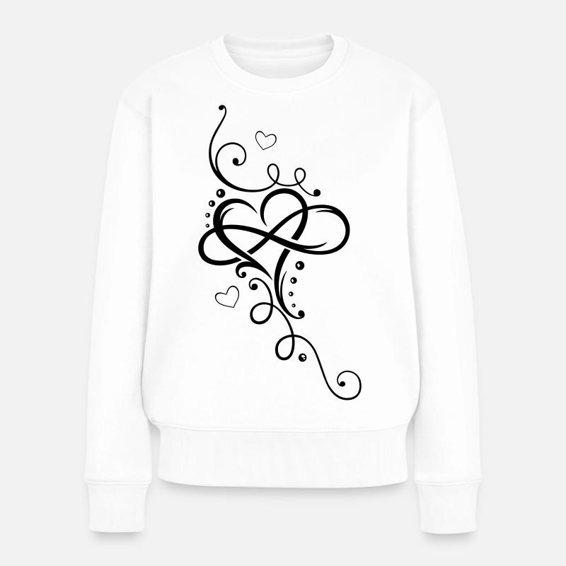 Herz, Unendlichkeit, heart, infinity - Pull Premium bio Femme - blanc