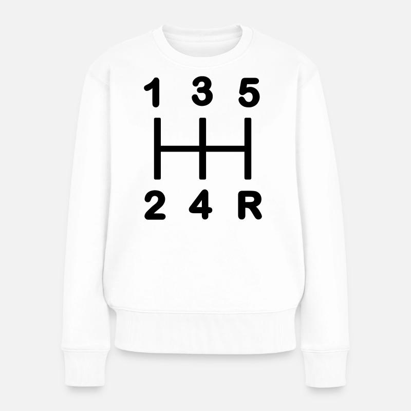 Fünfgang-Getriebe - Frauen Premium Bio Pullover - Weiß