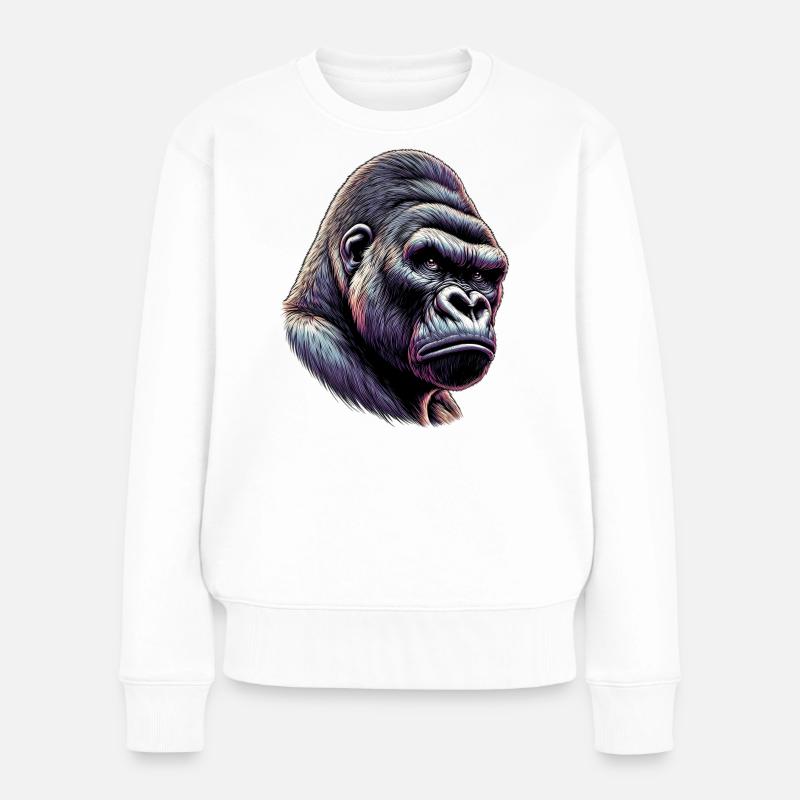 Gorilla - Frauen Premium Bio Pullover - Weiß