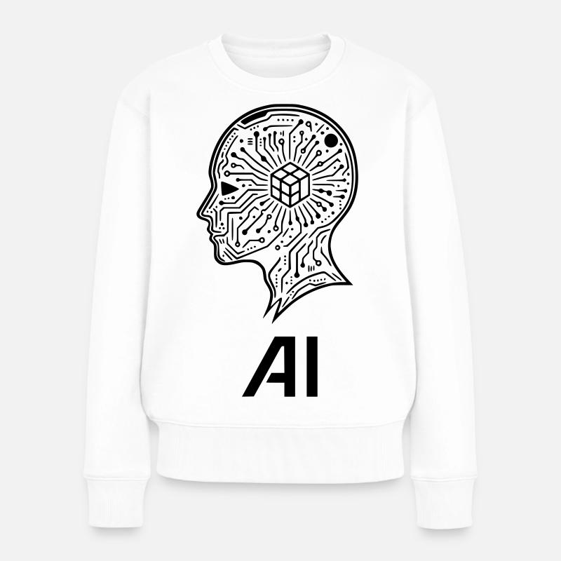 künstliche Intelligenz - Frauen Premium Bio Pullover - Weiß