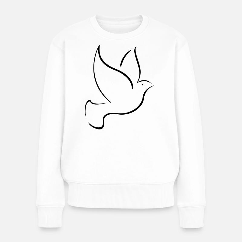 bird dove Taube Vogel peace - Frauen Premium Bio Pullover - Weiß
